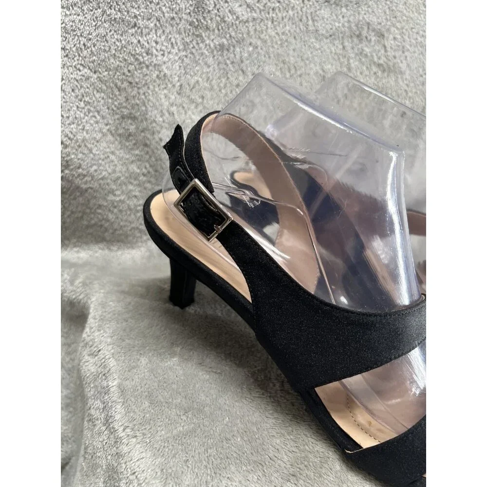 Naturalizer Taimi Strappy Mid Heel Slingback Dress Sandals Black 10 M D120 - Picture 4 of 8